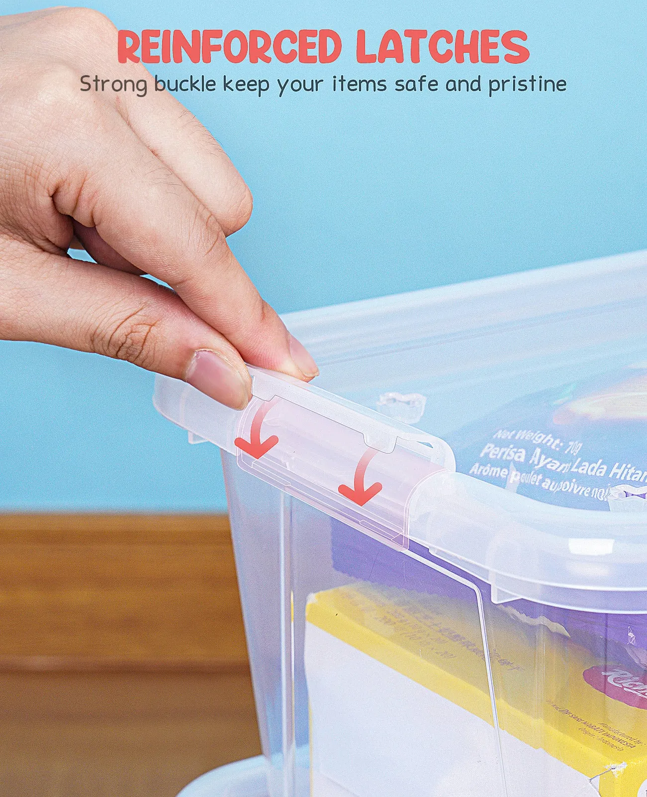 Clear Stackable Plastic Storage Bins with Lids