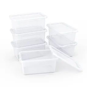 Clear Stackable Plastic Storage Bins with Lids