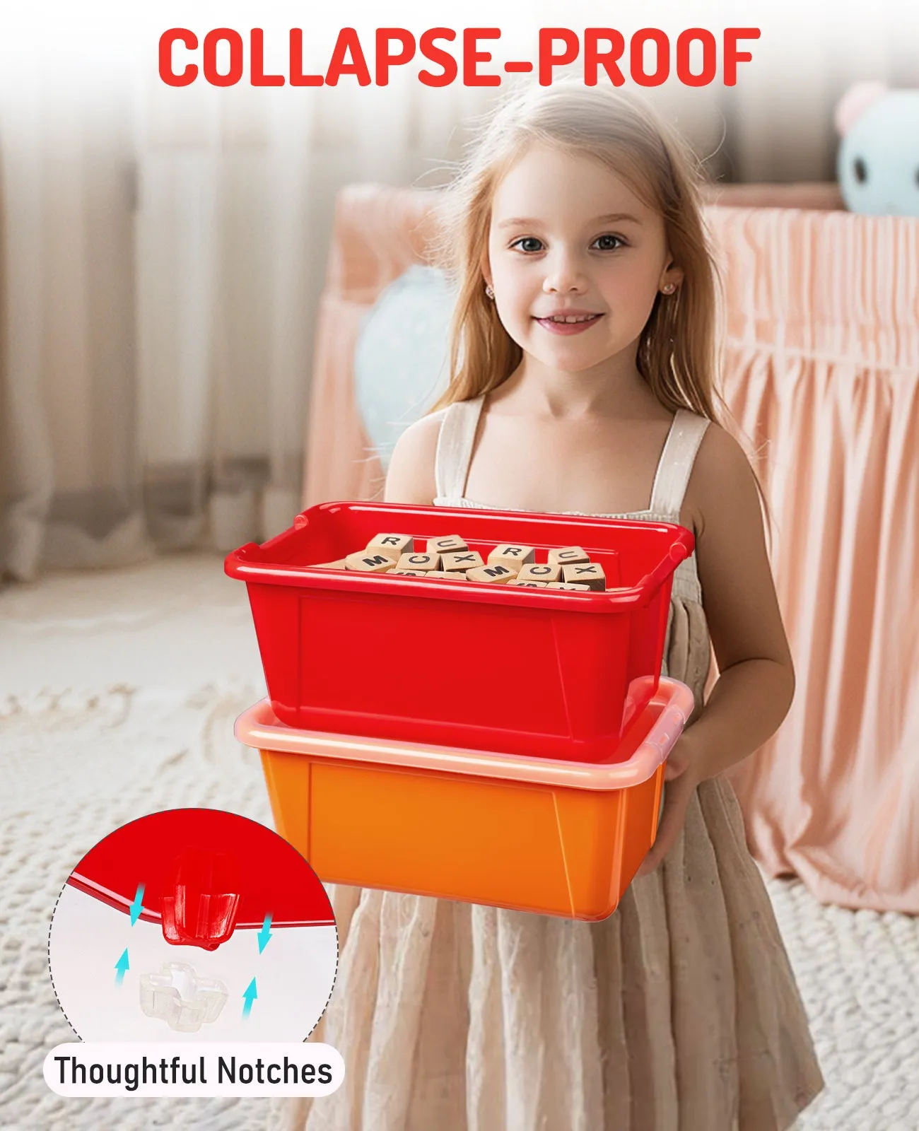 Clear Stackable Plastic Storage Bins with Lids