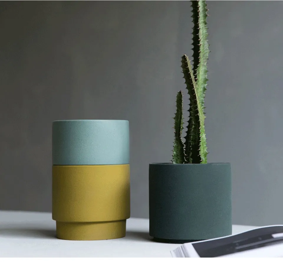 Colorful Porcelain Stackable Planters