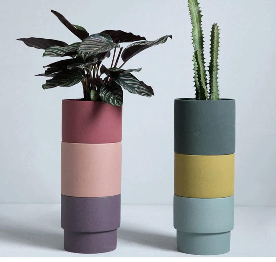 Colorful Porcelain Stackable Planters