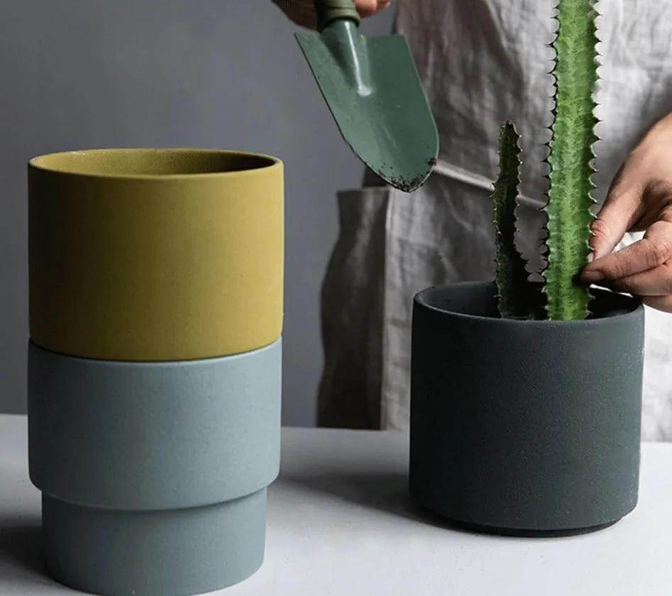 Colorful Porcelain Stackable Planters