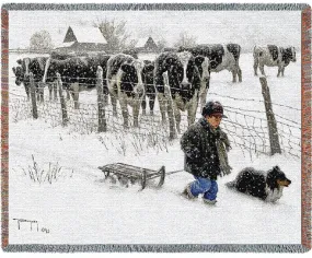 Curious Onlookers Woven Cotton Throw by Robert Duncan©