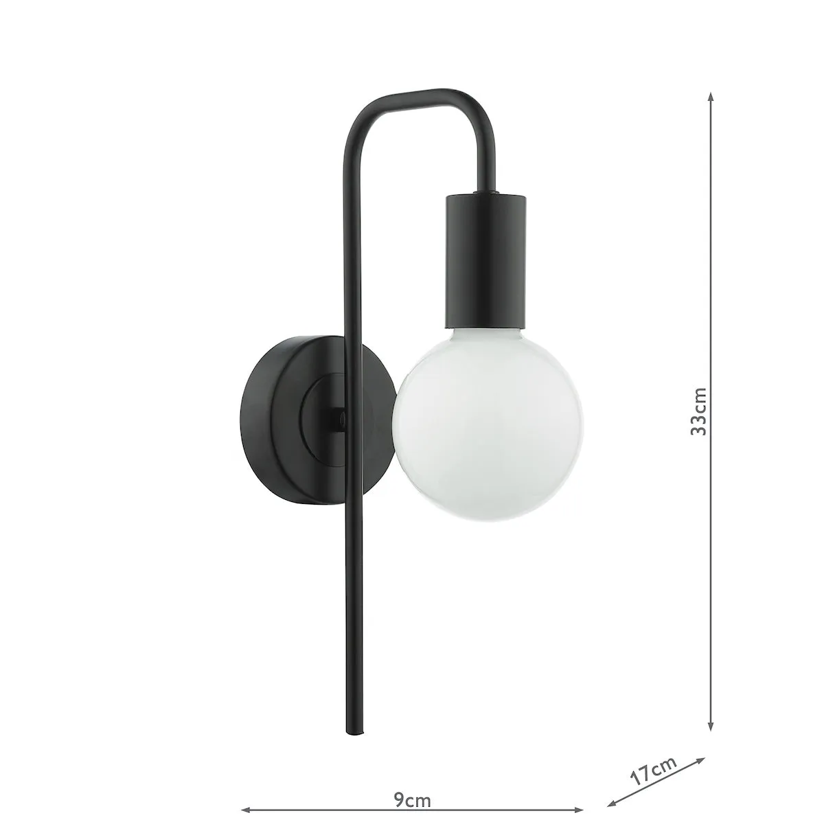 Dar Dena Wall Light Matt Black