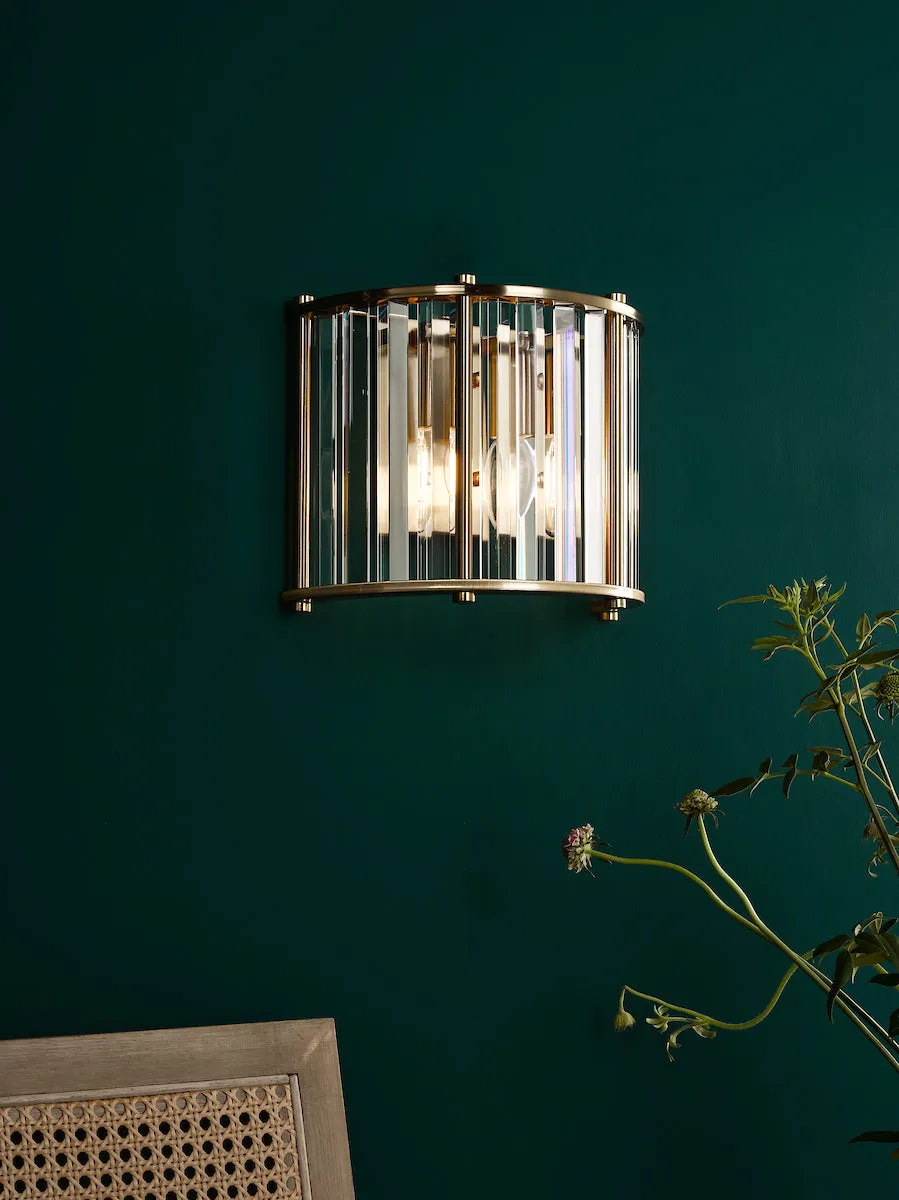 Dar Kiran Wall Light Natural Brass and Glass