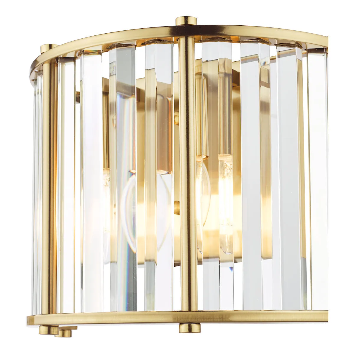 Dar Kiran Wall Light Natural Brass and Glass