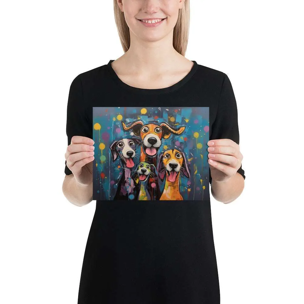 Dinner Time! Dog Art Original Design Poster Print