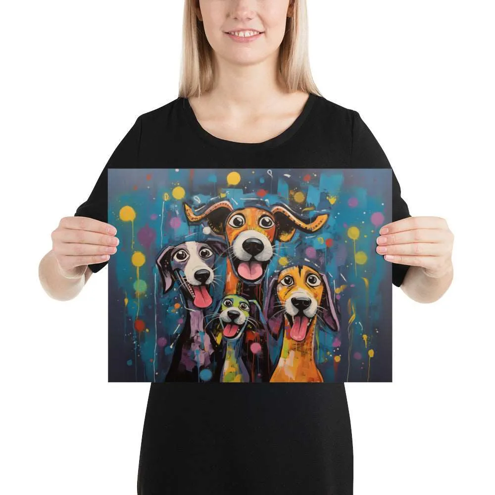 Dinner Time! Dog Art Original Design Poster Print