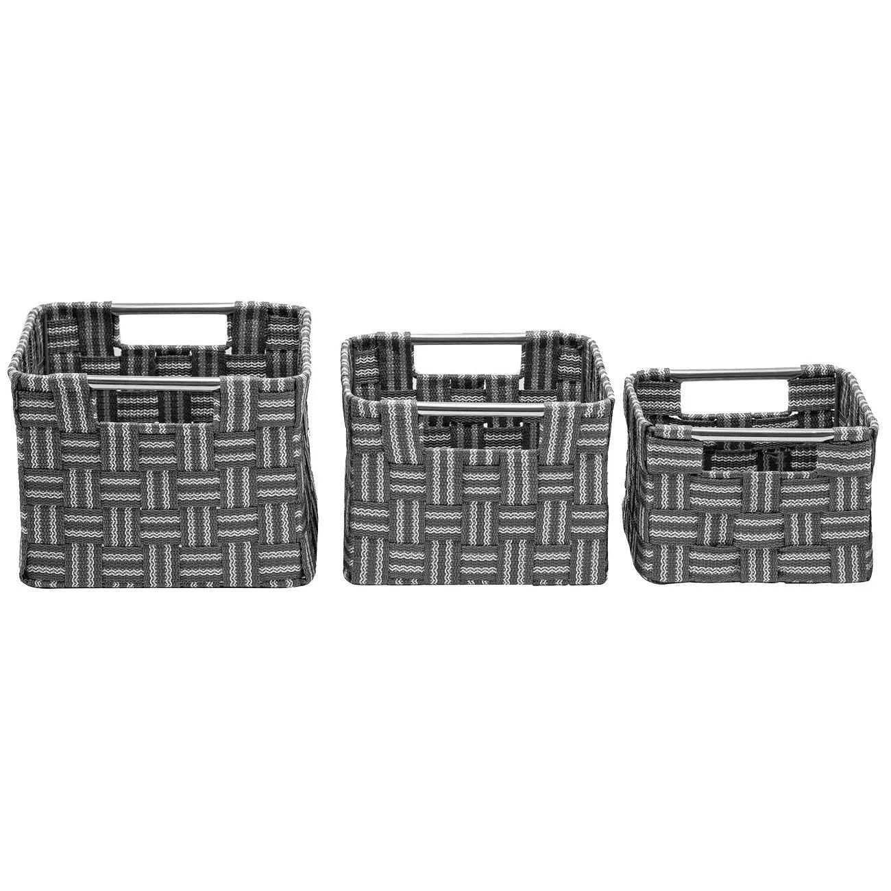 Double Woven Basket Bin Set (3 Pc)