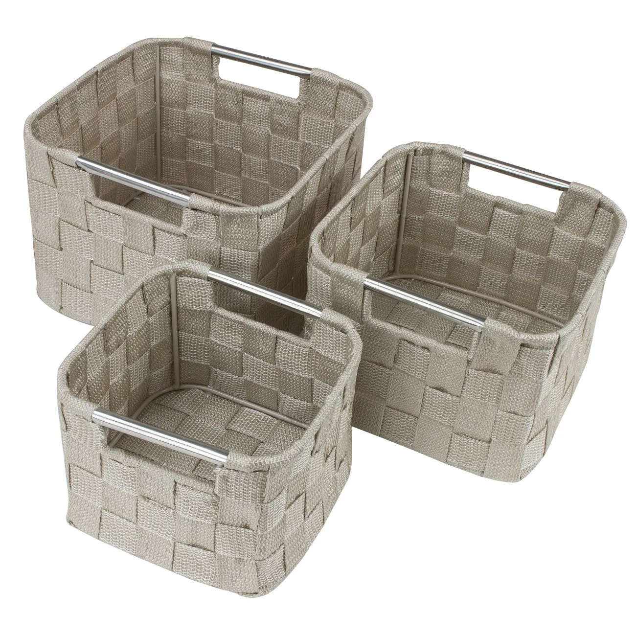 Double Woven Basket Bin Set (3 Pc)