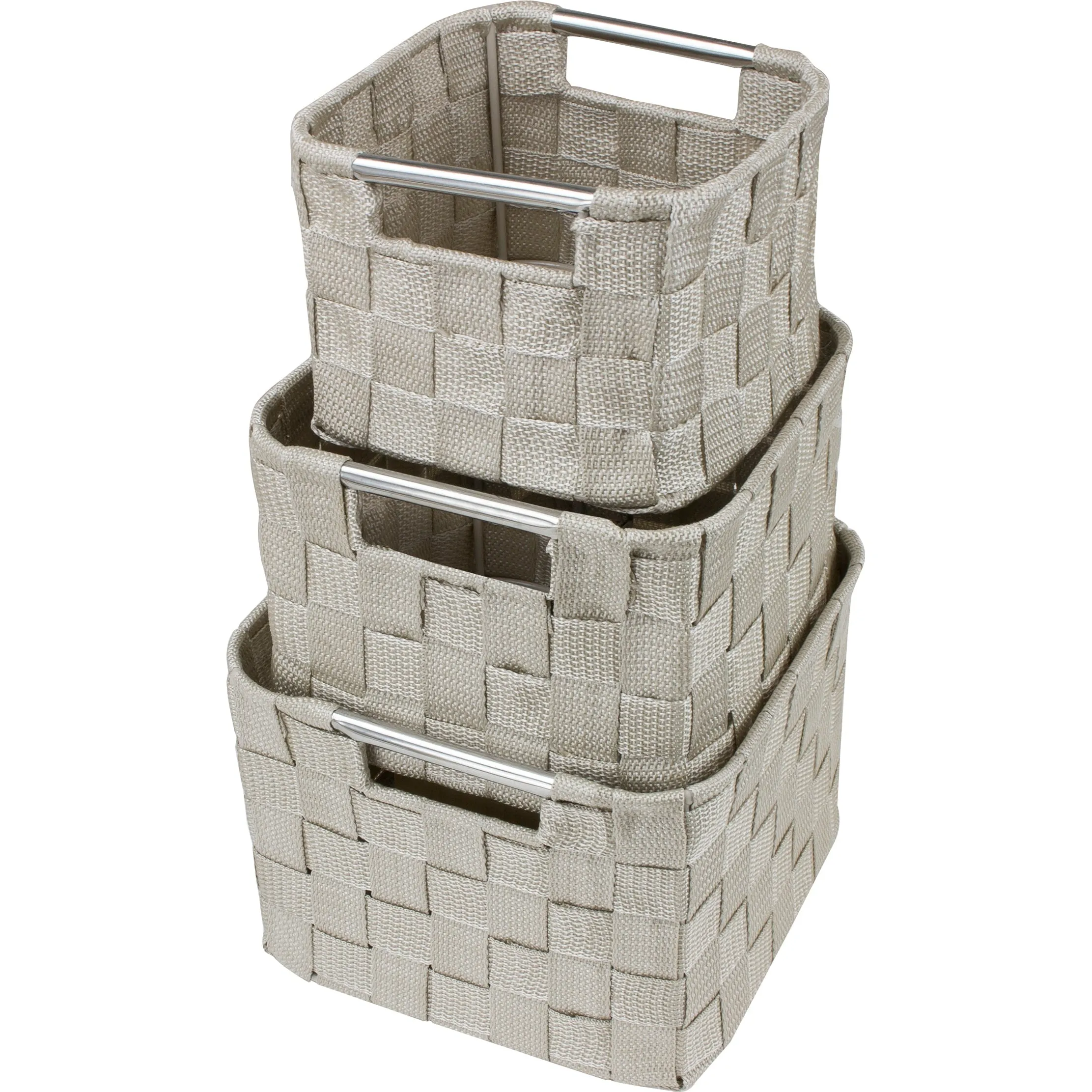 Double Woven Basket Bin Set (3 Pc)