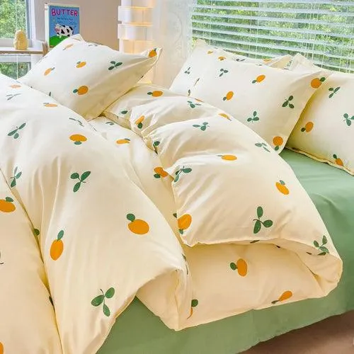 Duvet Cover Set with Pillowcases Flat Sheet