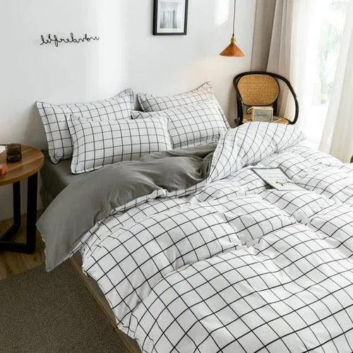 Duvet Cover Set with Pillowcases Flat Sheet