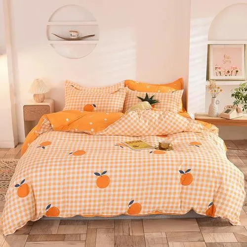 Duvet Cover Set with Pillowcases Flat Sheet