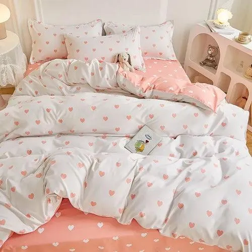 Duvet Cover Set with Pillowcases Flat Sheet