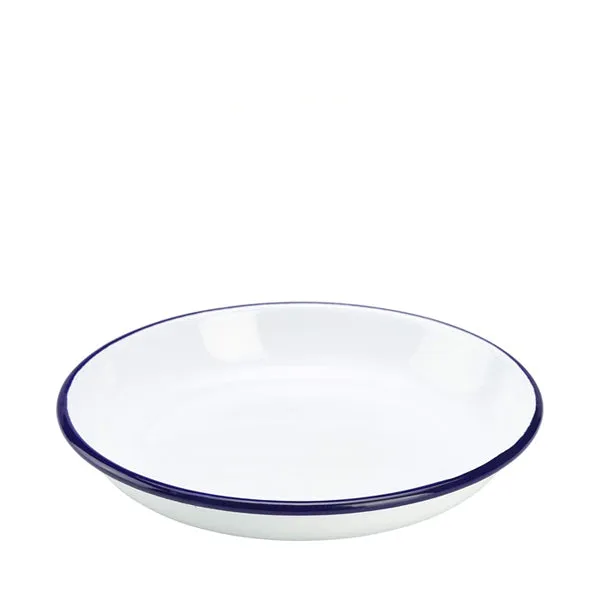 Enamel Rice/Pasta Plate Blue and White 20cm