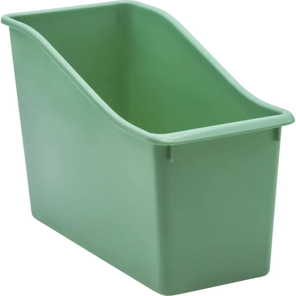 Eucalyptus Green Plastic Book Bin