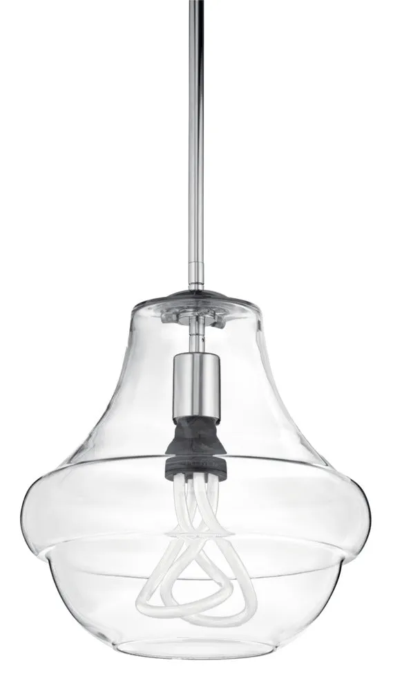 Everly 12 in. Pendant Light Chrome Finish Clear Glass