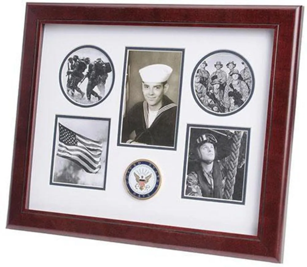 Flag Connections U.S. Navy Medallion 5 Picture Collage Frame