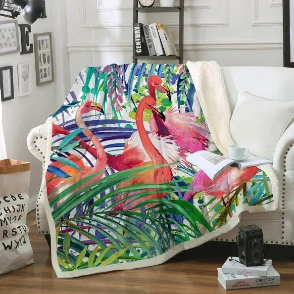 Flamingo Passion Soft Sherpa Blanket