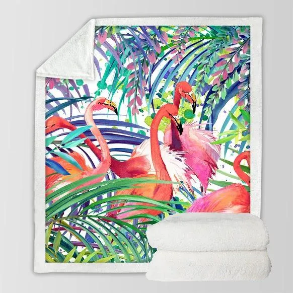 Flamingo Passion Soft Sherpa Blanket