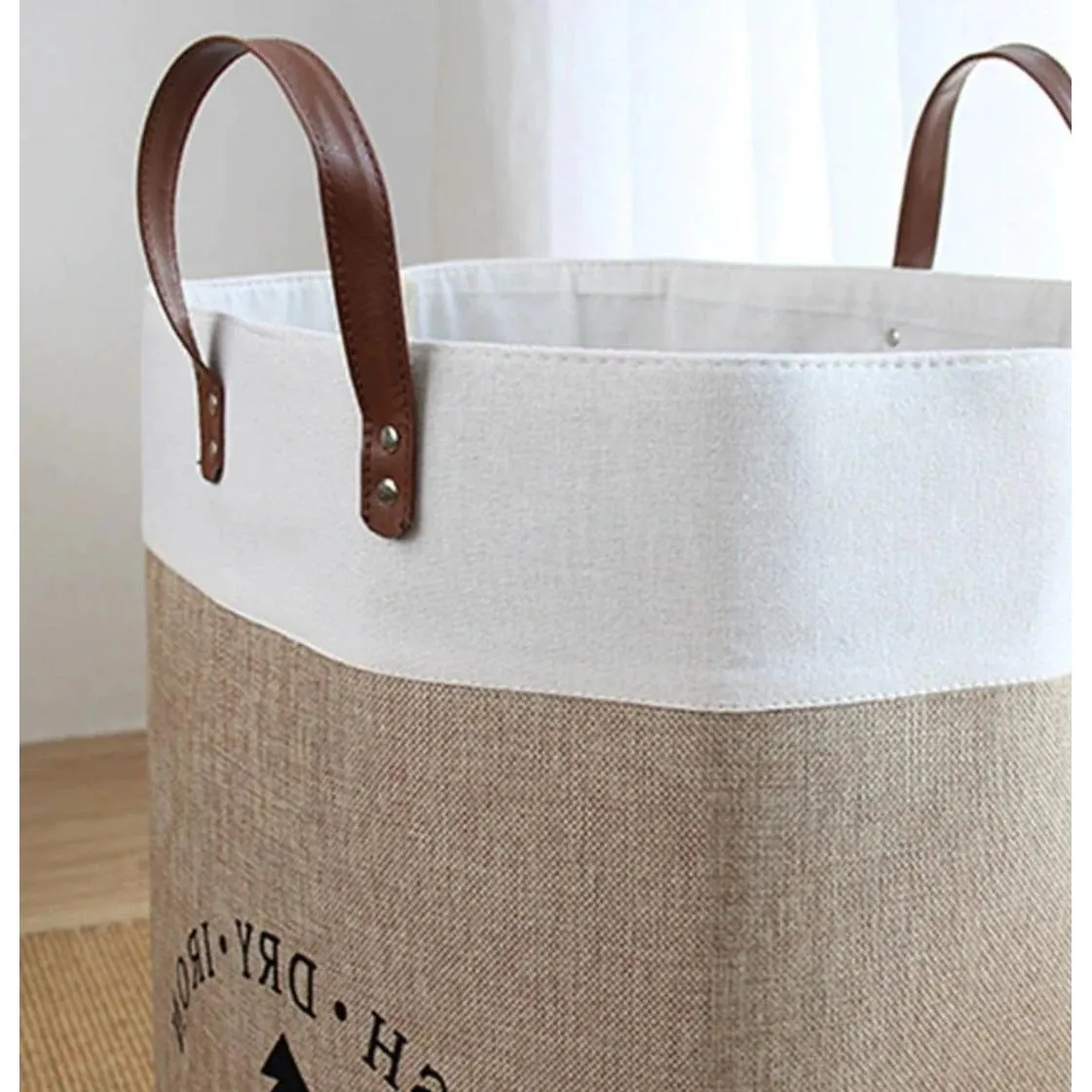 Foldable Canvas Laundry Bag Basket