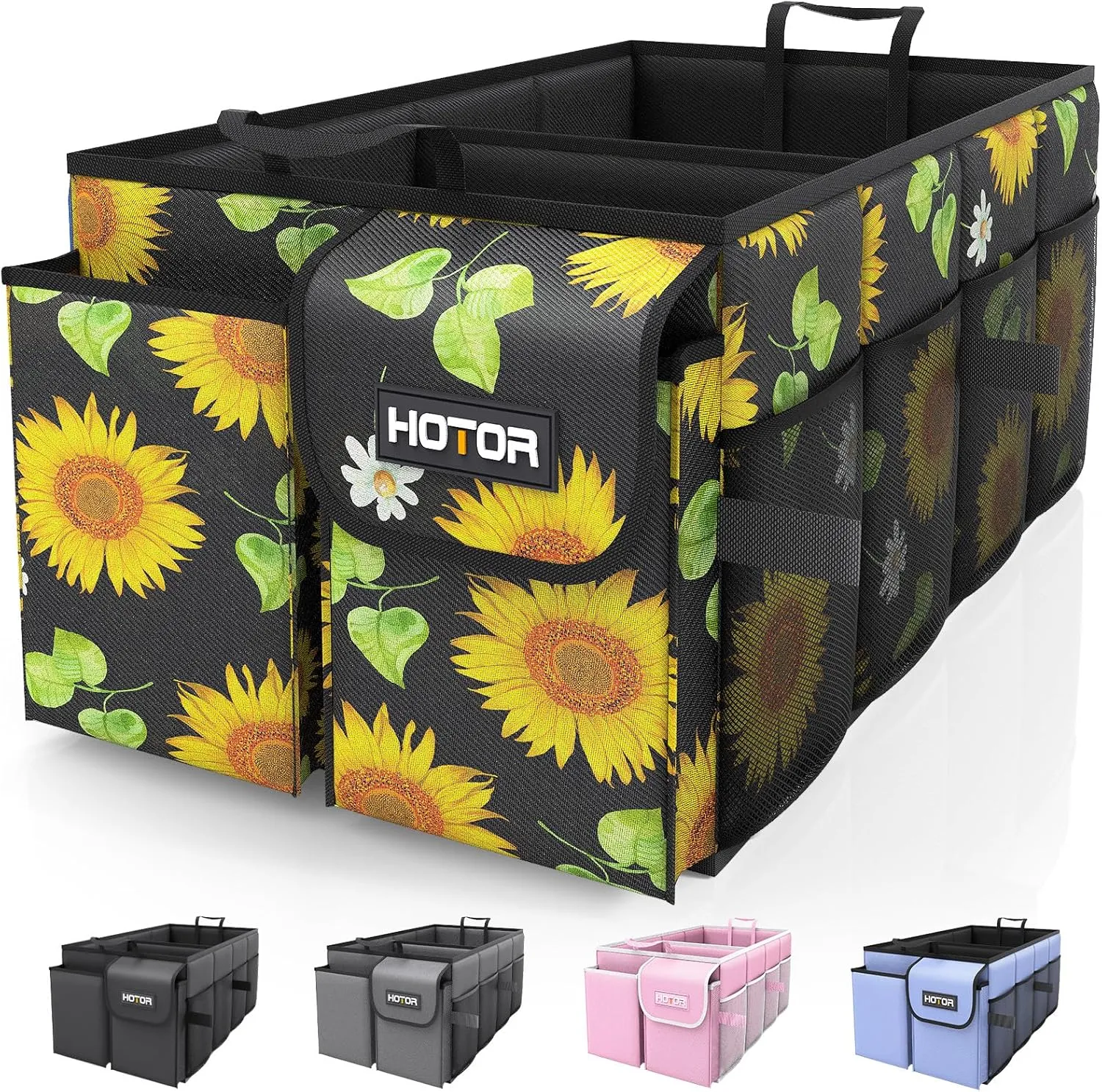 Foldable Car Trunk Organizer - Sturdy 2-Compartment Storage for Accessories & Tools