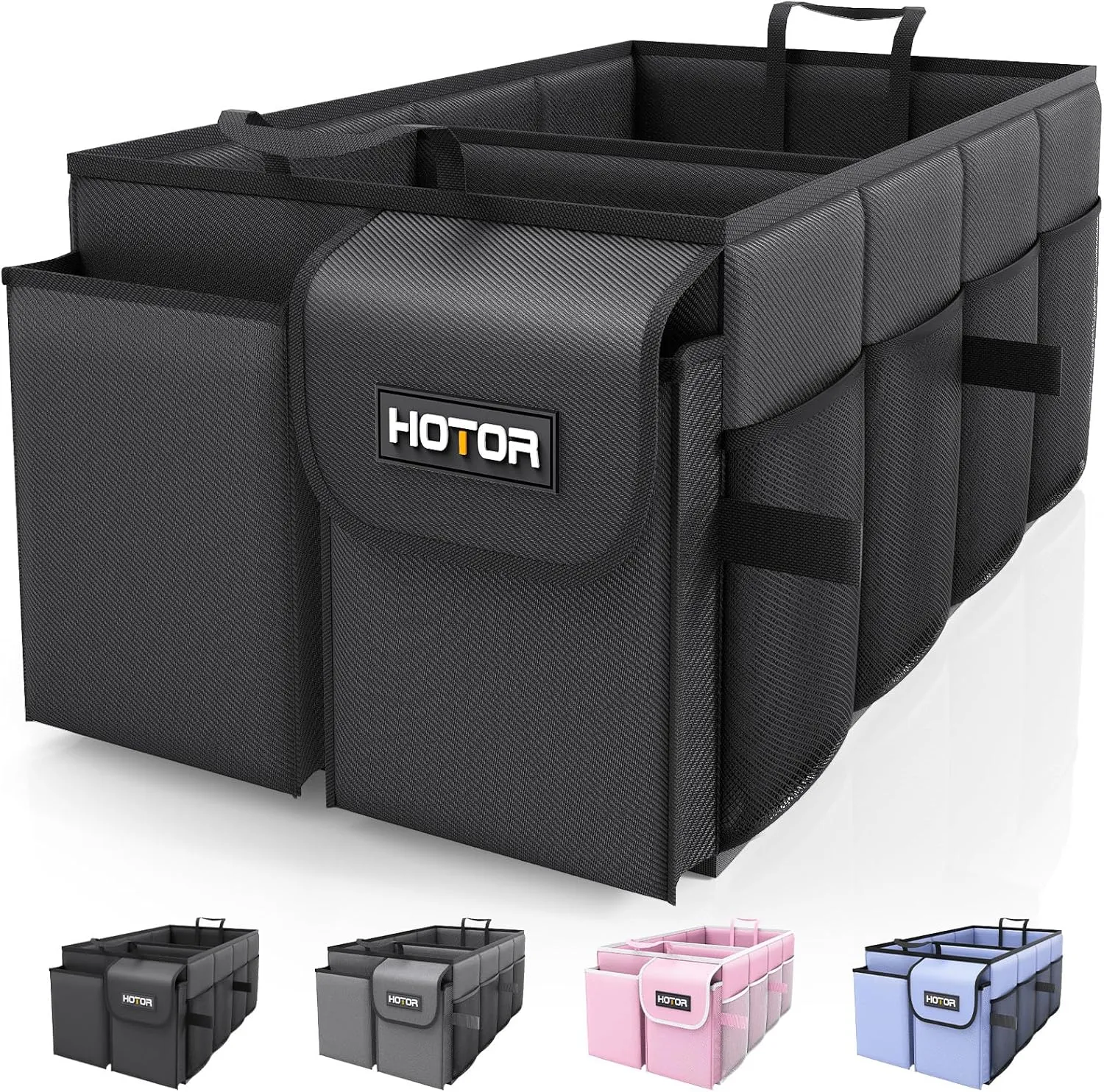 Foldable Car Trunk Organizer - Sturdy 2-Compartment Storage for Accessories & Tools