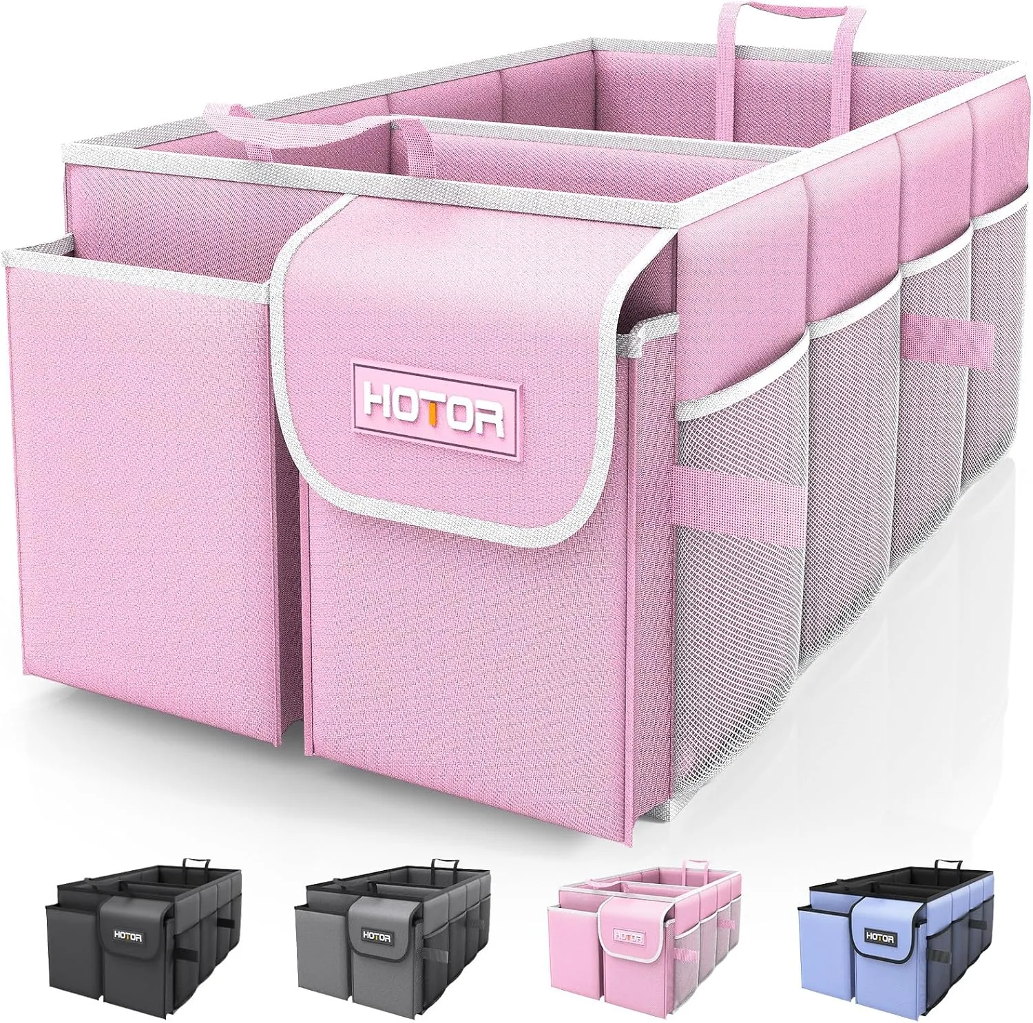 Foldable Car Trunk Organizer - Sturdy 2-Compartment Storage for Accessories & Tools