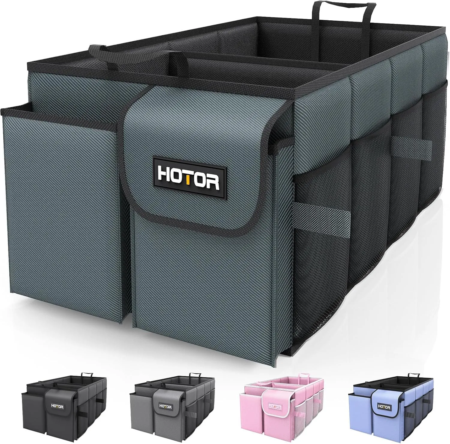 Foldable Car Trunk Organizer - Sturdy 2-Compartment Storage for Accessories & Tools