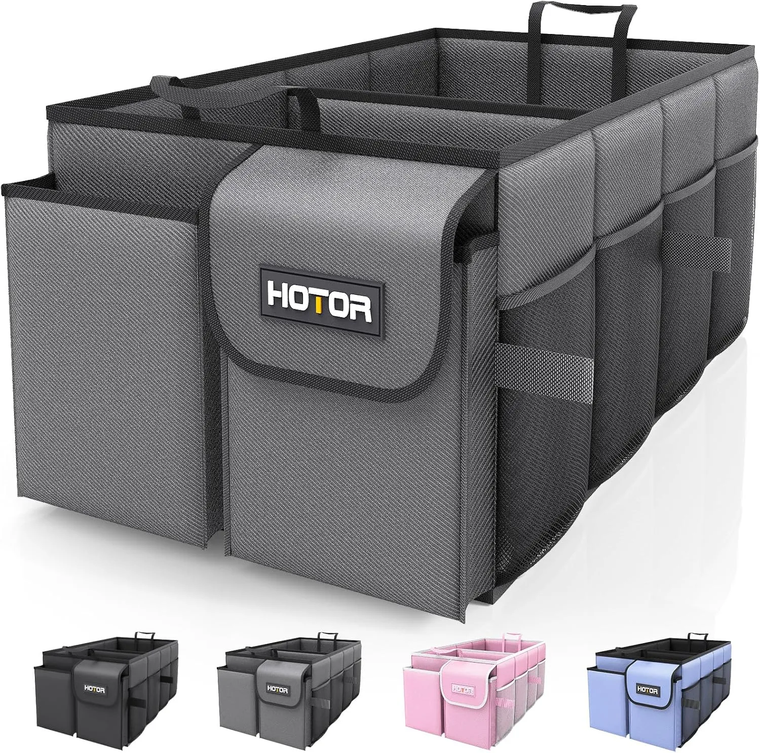 Foldable Car Trunk Organizer - Sturdy 2-Compartment Storage for Accessories & Tools