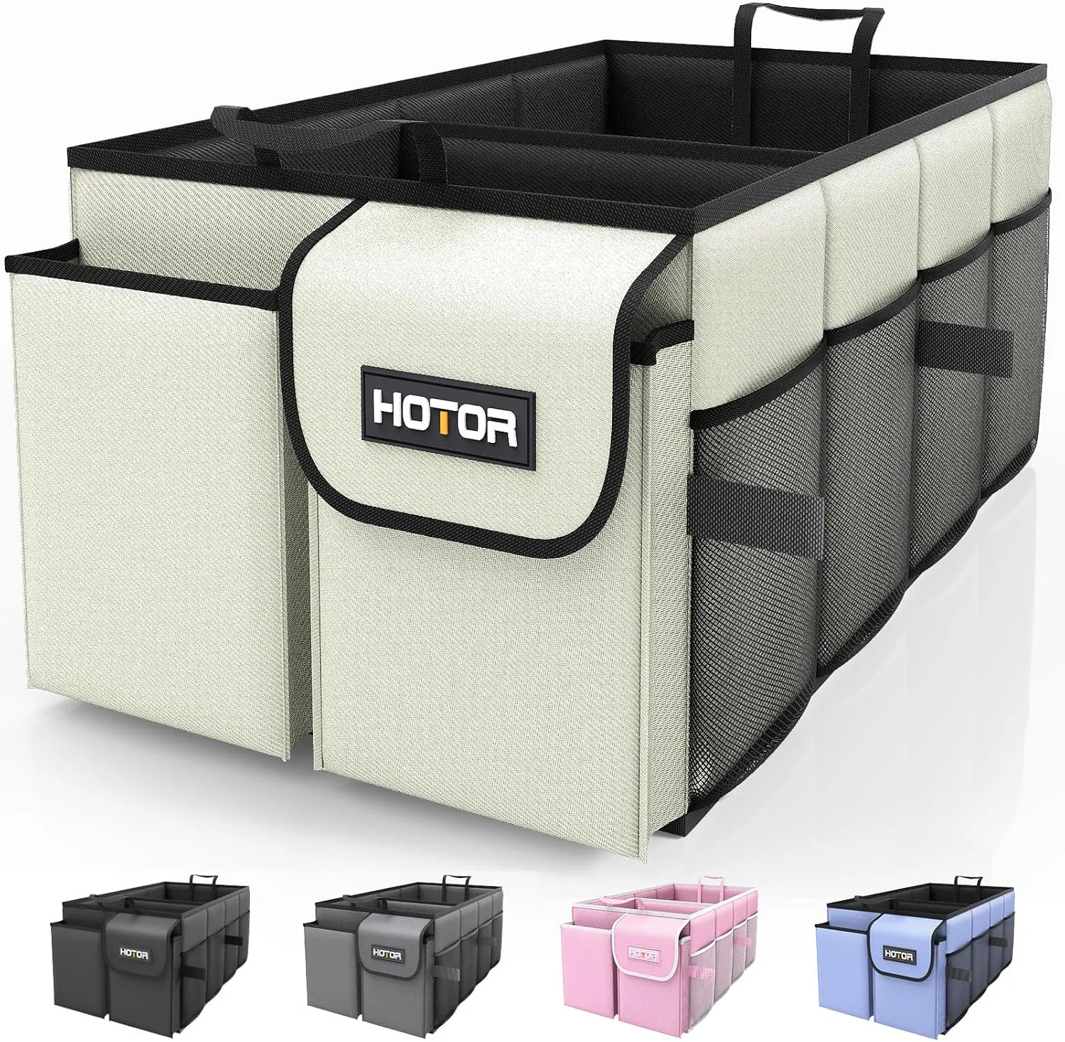 Foldable Car Trunk Organizer - Sturdy 2-Compartment Storage for Accessories & Tools