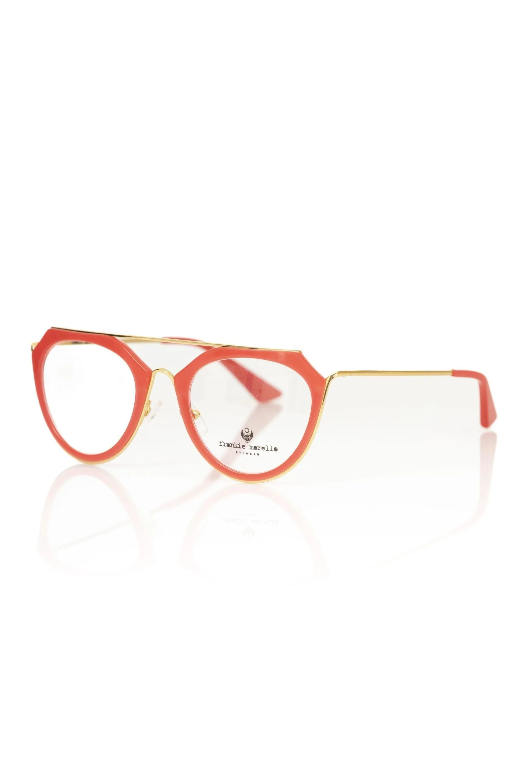 Frankie Morello Chic Aviator Eyeglasses with Coral Accent