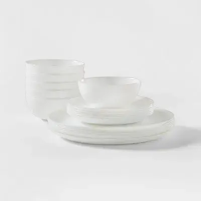 Glass 18pc Dinnerware Set White - Made By Design