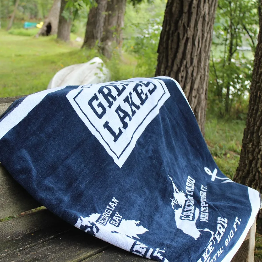 Great Lakes Map Towel