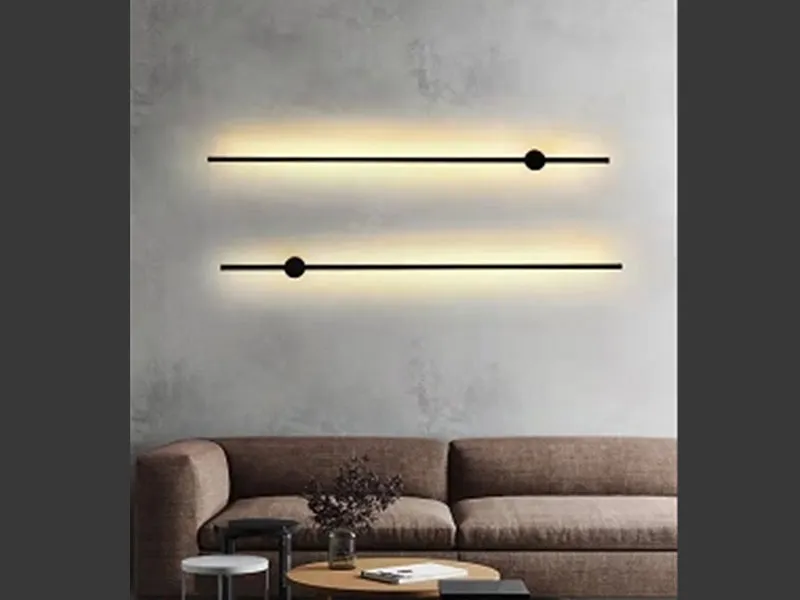 Halo 60cm Stylish Black LED Wall Light