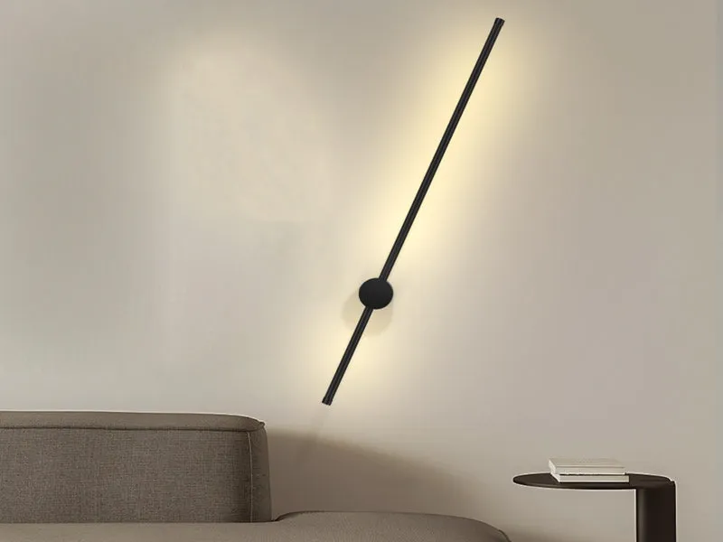 Halo 60cm Stylish Black LED Wall Light