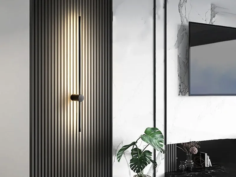 Halo 60cm Stylish Black LED Wall Light