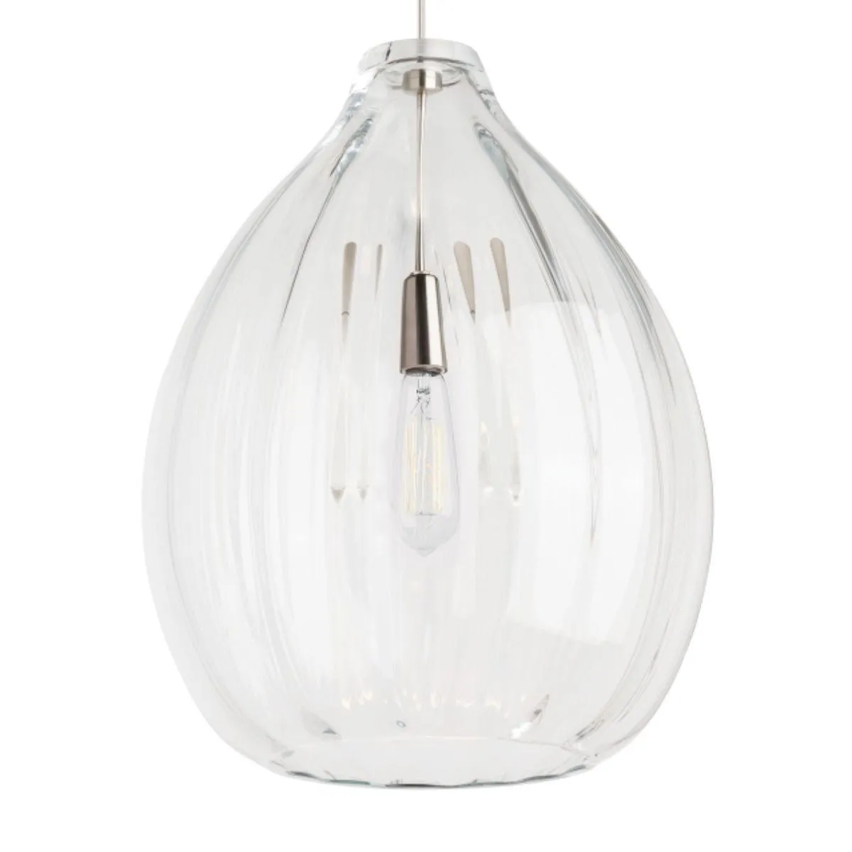 Harper 16 in. Pendant Light Satin Nickel Clear Finish