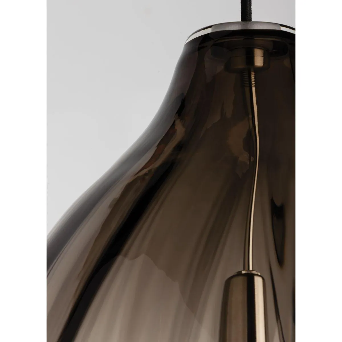 Harper 16 in. Pendant Light Satin Nickel Smoke Finish