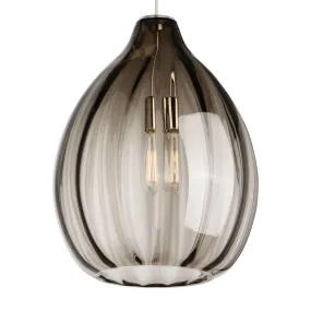 Harper 16 in. Pendant Light Satin Nickel Smoke Finish