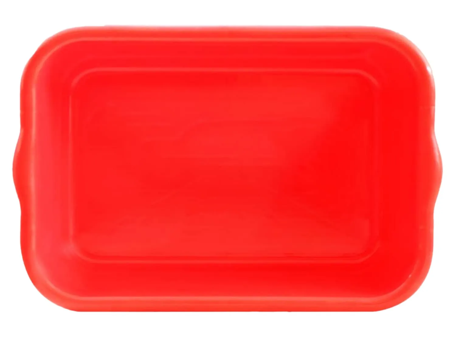 Heart Home Multiuses Rectangular Plastic Extra Large Tray, Organizer Pack of 2 (Red)