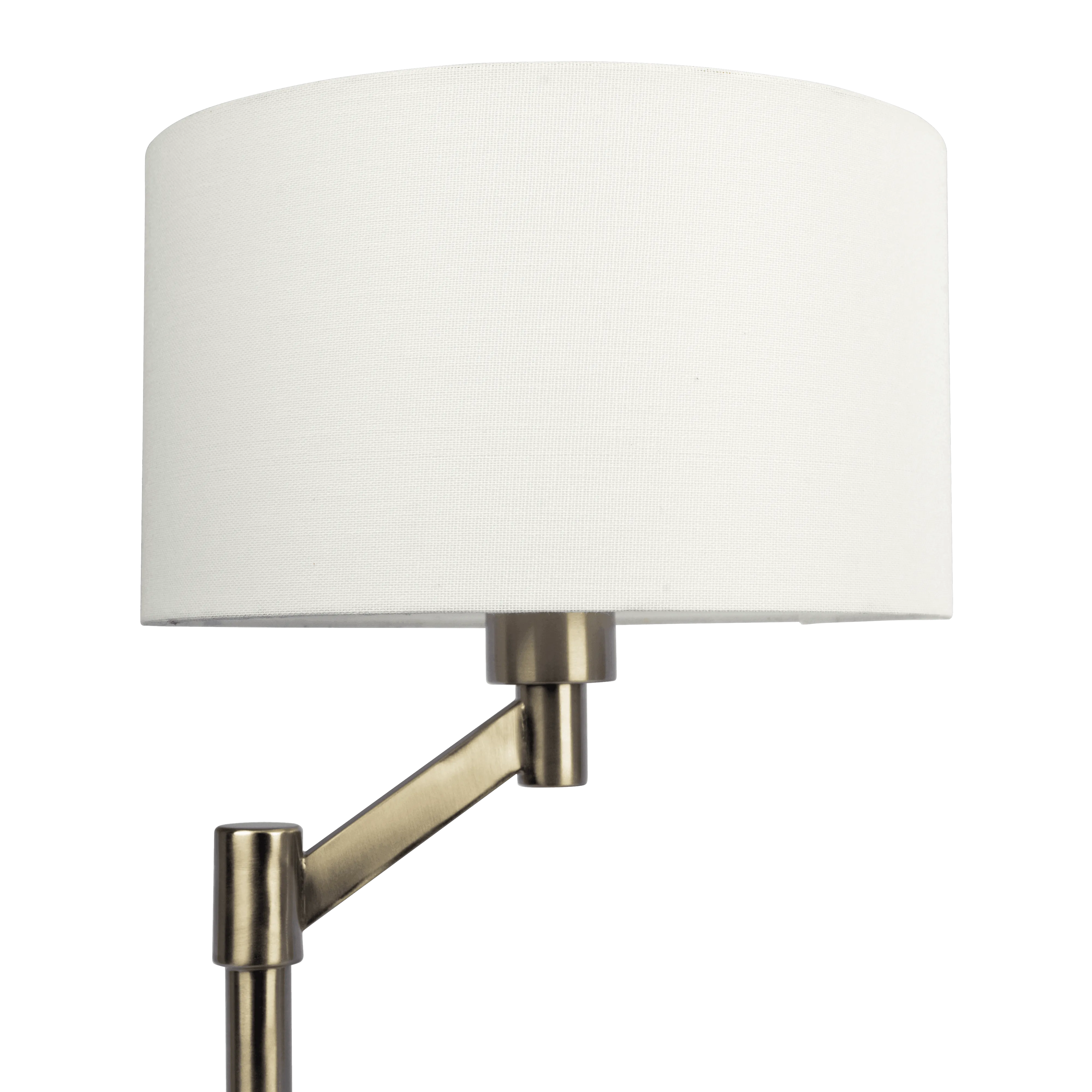 Horizon Brushed Nickel Table Lamp with On/Off Switch Curved Metal Base Linen Shade