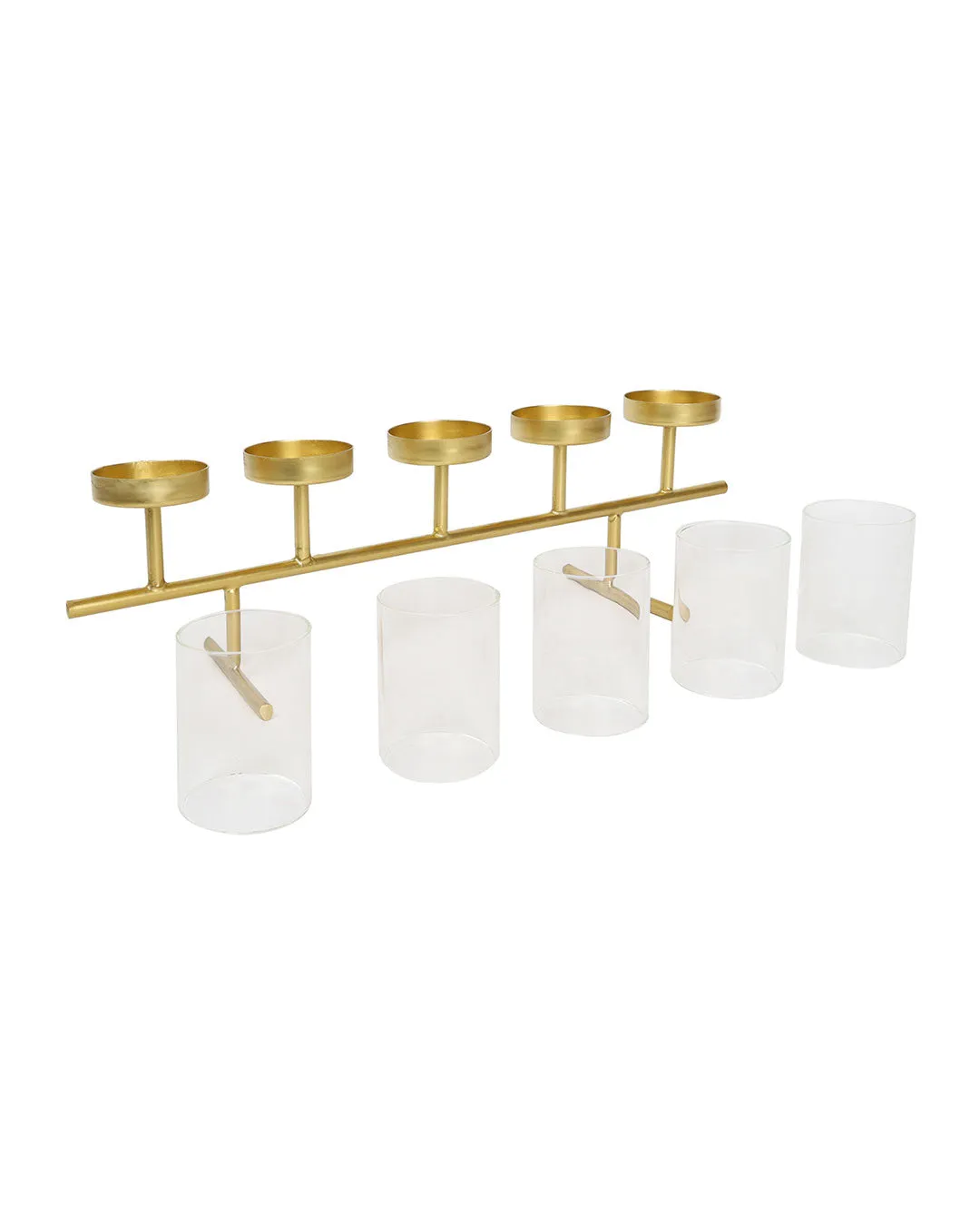 Horizontal Tea Light Holder With 5 Glass