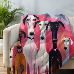 Iconic Artist Inspired Original Dog Art Design Premium Sherpa Blanket