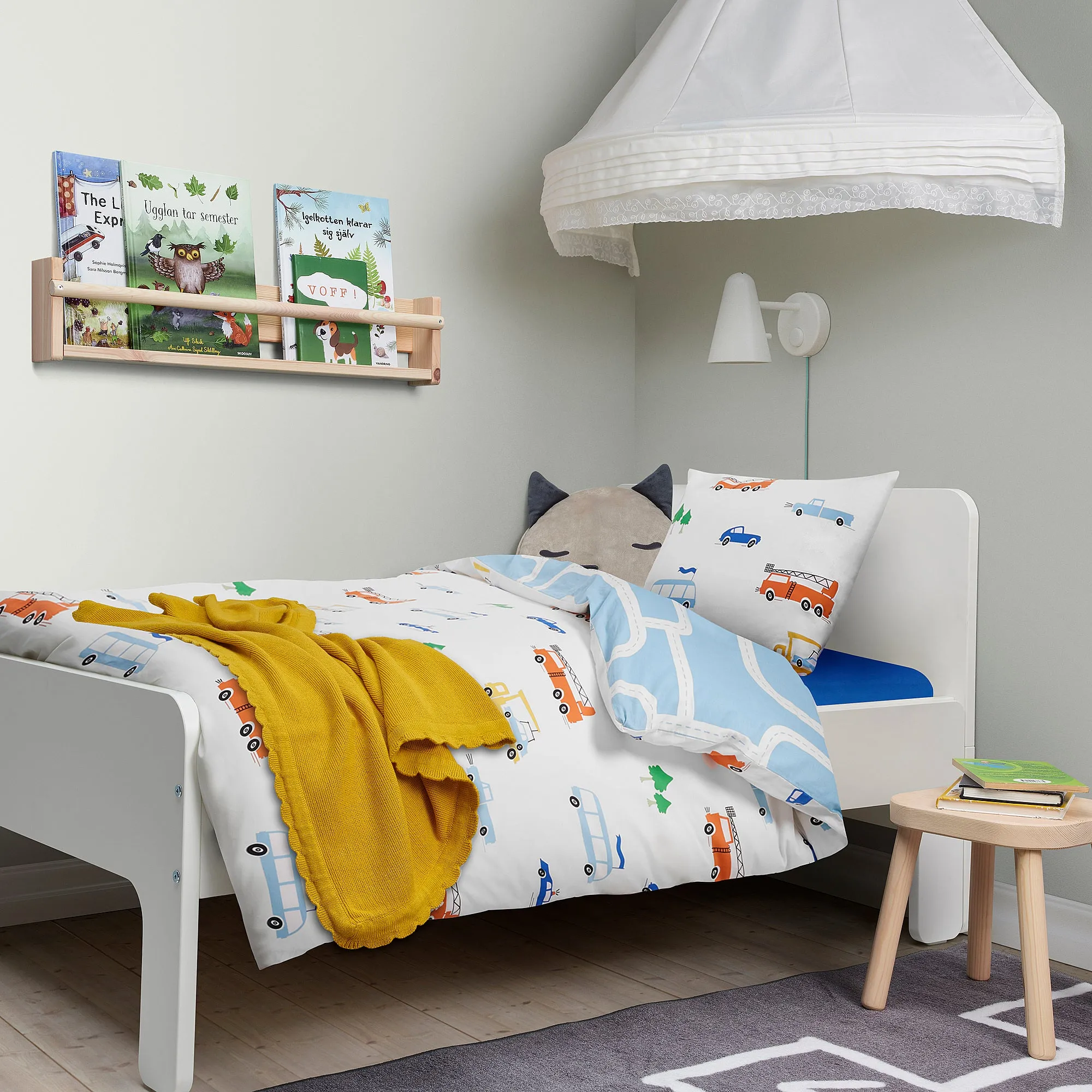 Ikea Bergfink bed linen set, 3 pieces, multicolor, 150x200/50x80 cm