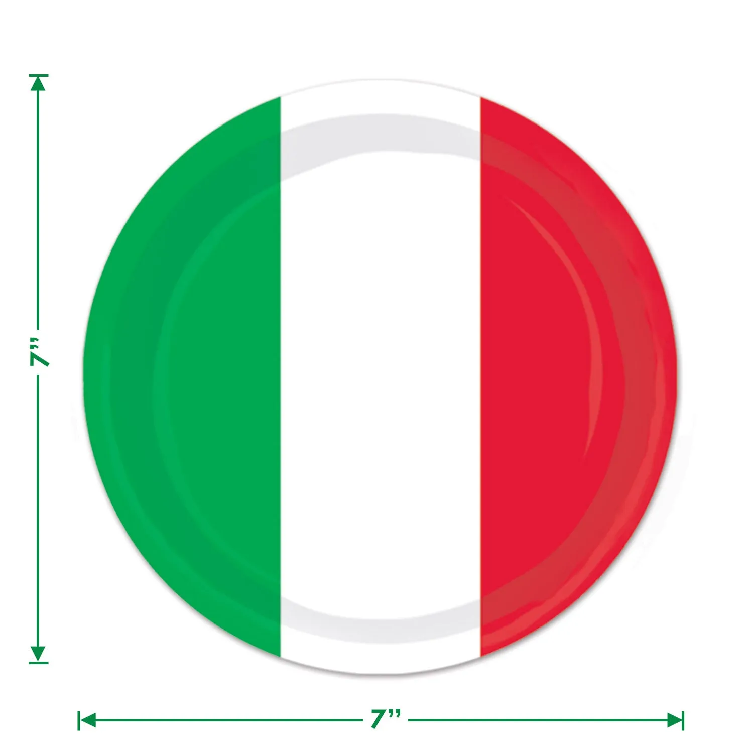 Italian Party Supplies - Italy Flag Green, White, and Red Paper Dessert Plates and Beverage Napkins (Serves 16)