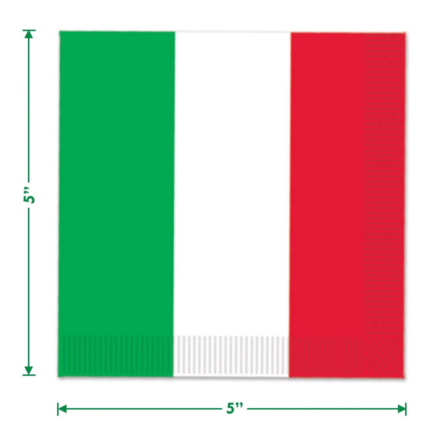 Italian Party Supplies - Italy Flag Green, White, and Red Paper Dessert Plates and Beverage Napkins (Serves 16)