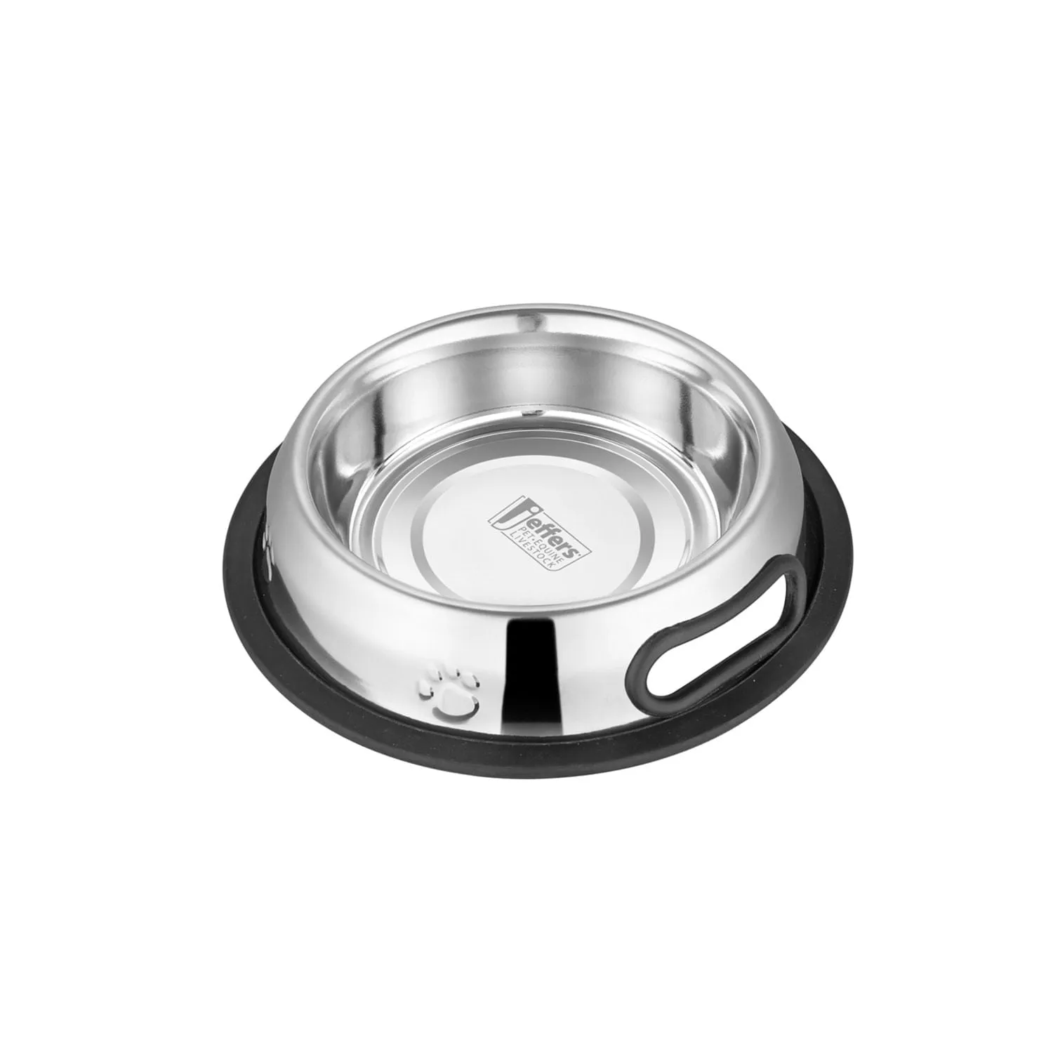 Jeffers Embossed No-Tip Anti-Skid Stainless Steel Pet Bowls