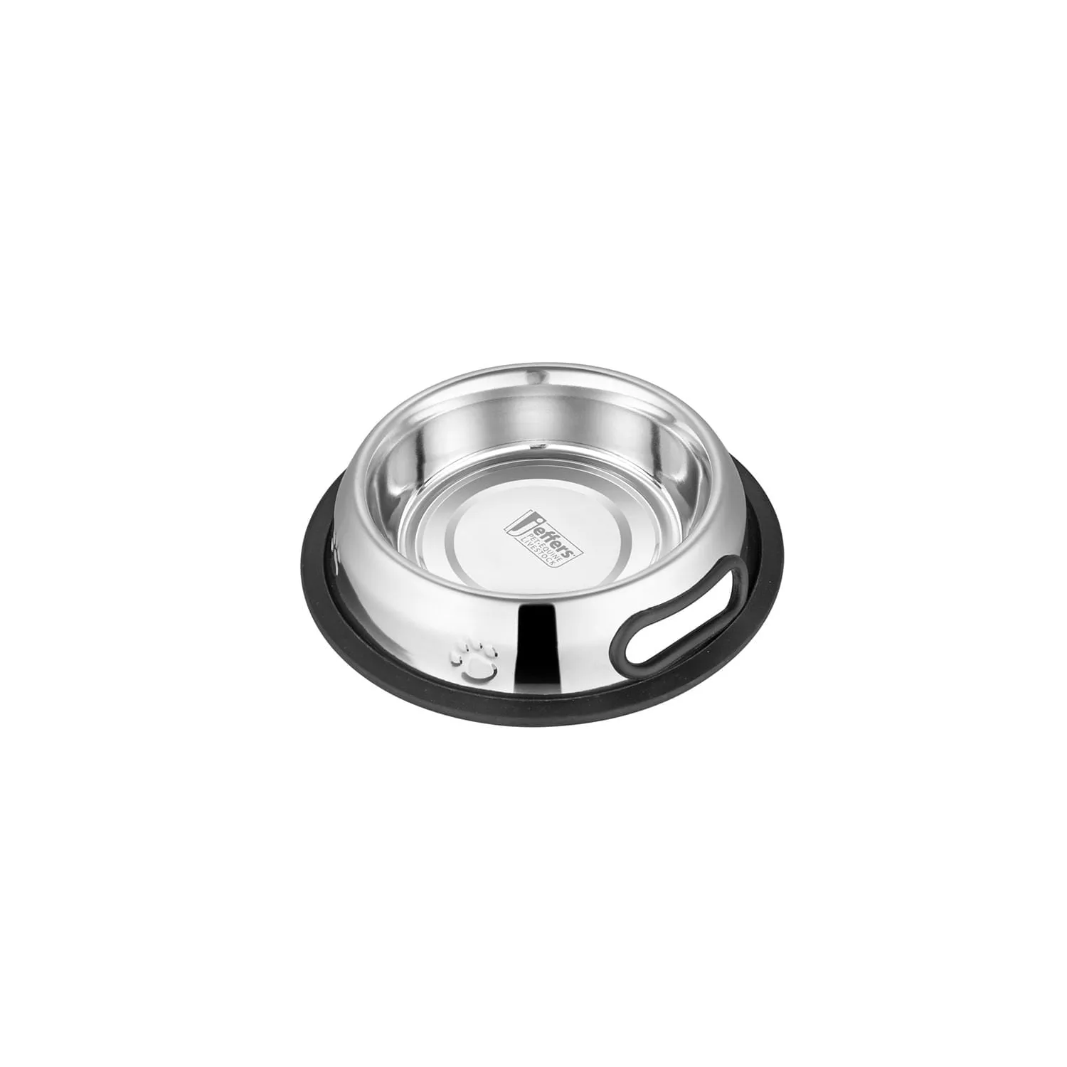 Jeffers Embossed No-Tip Anti-Skid Stainless Steel Pet Bowls